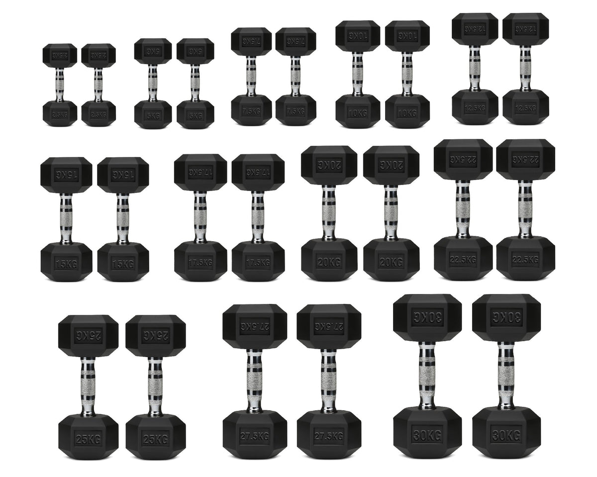 Rubber Hex Dumbbell Set for Your Home Gym