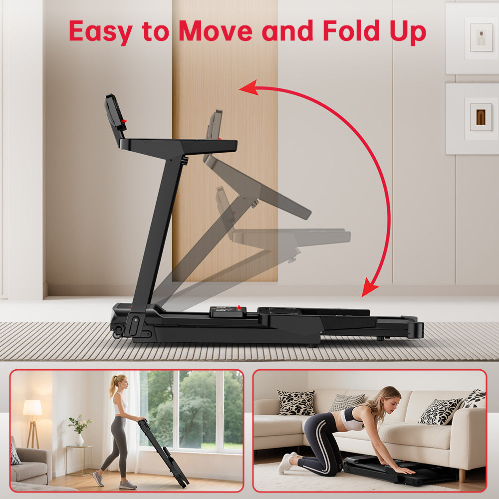 Folding Treadmill Q8, 1-12KM/H, 5% Manual Incline, Touch Control