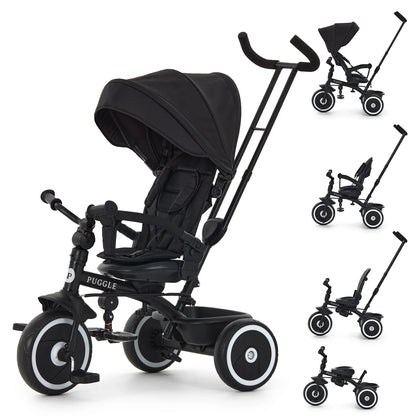 Easy Twist 6-in-1 Folding Trike with Parent Handle - Midnight Black (9 Months - 5 Years)
