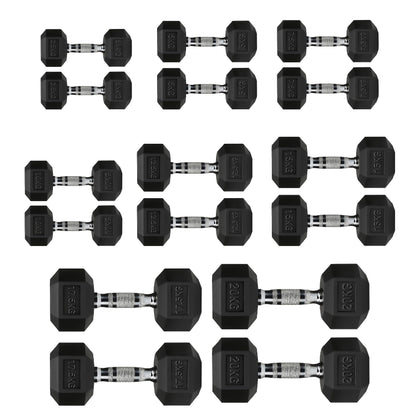 Rubber Hex Dumbbell Set for Your Home Gym