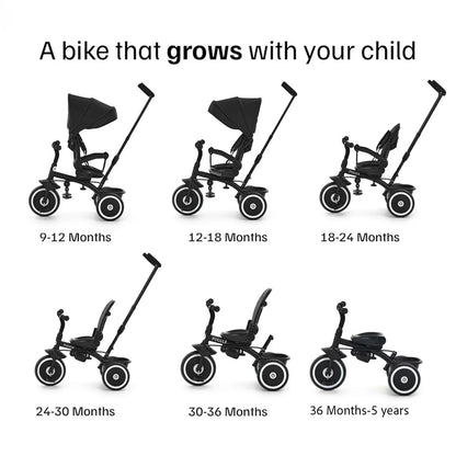Easy Twist 6-in-1 Folding Trike with Parent Handle - Midnight Black (9 Months - 5 Years)