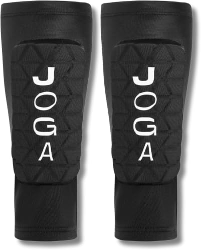 JOGA Shin Pad Sleeves | Adult 14+ | Black | Ultra-Lightweight Shin Guards