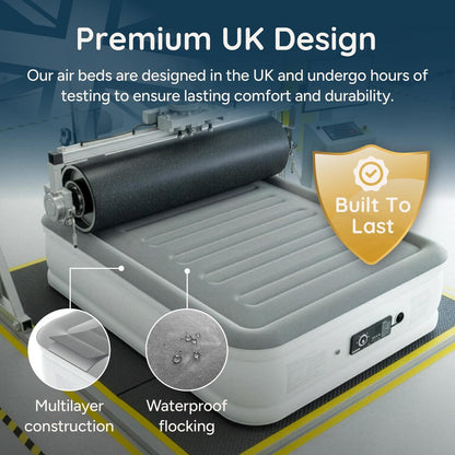 Huddle Dual Built in Pump NEVER DEFLATE Air BED Single Waterproof Mattress New