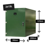 Tuffbox Bi-Bike Locker Outdoor Metal Bike Storage Shed for 2 Bikes