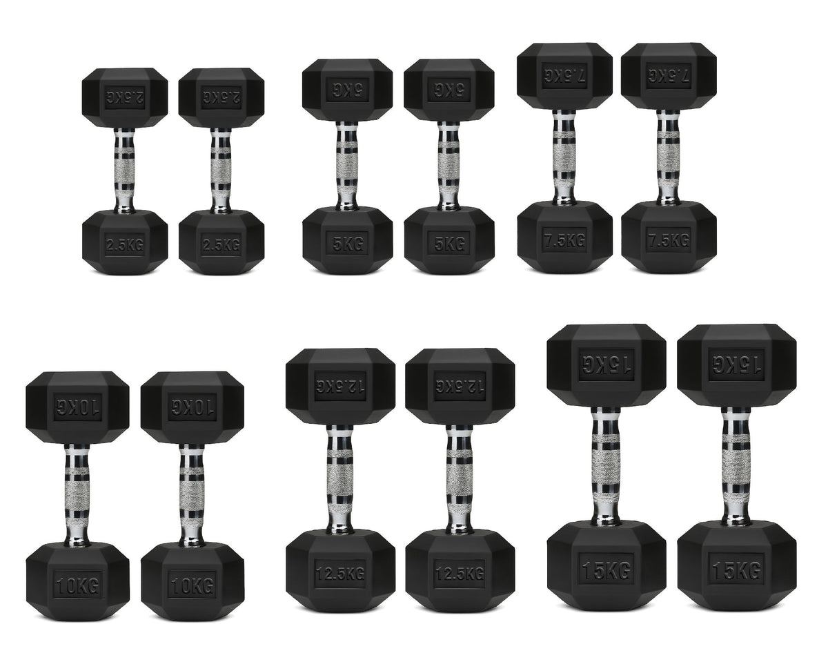 Rubber Hex Dumbbell Set for Your Home Gym