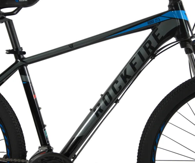 Rockfire Ridge 27.5 Mountain Bike Black/Grey/Blue