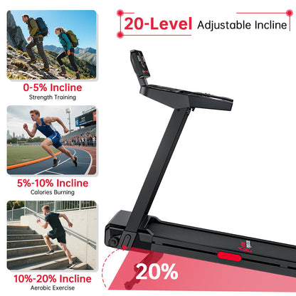 Folding Treadmill Q8, 1-12KM/H, 5% Manual Incline, Touch Control