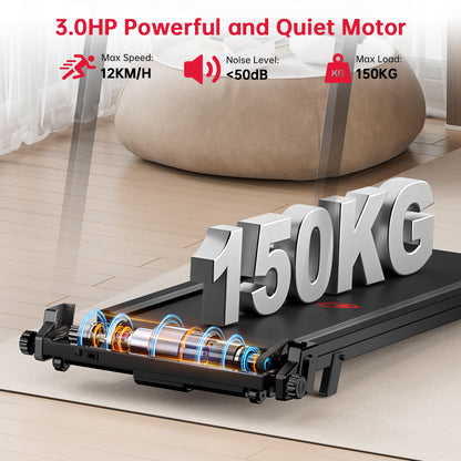 Folding Treadmill Q8, 1-12KM/H, 5% Manual Incline, Touch Control