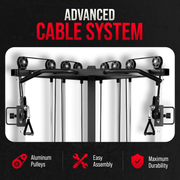 Strongway Cable Crossover Machine with Weights (177KG) and Pull Up Bar