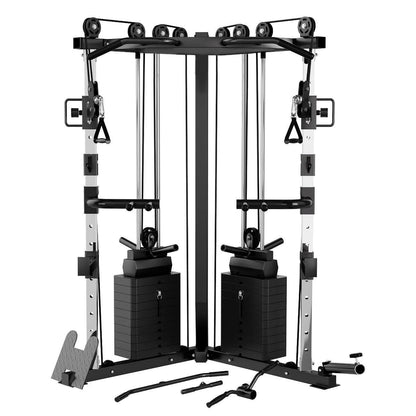 Strongway Cable Crossover Machine with Weights (177KG) and Pull Up Bar