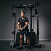 Strongway Cable Crossover Machine with Weights (177KG) and Pull Up Bar